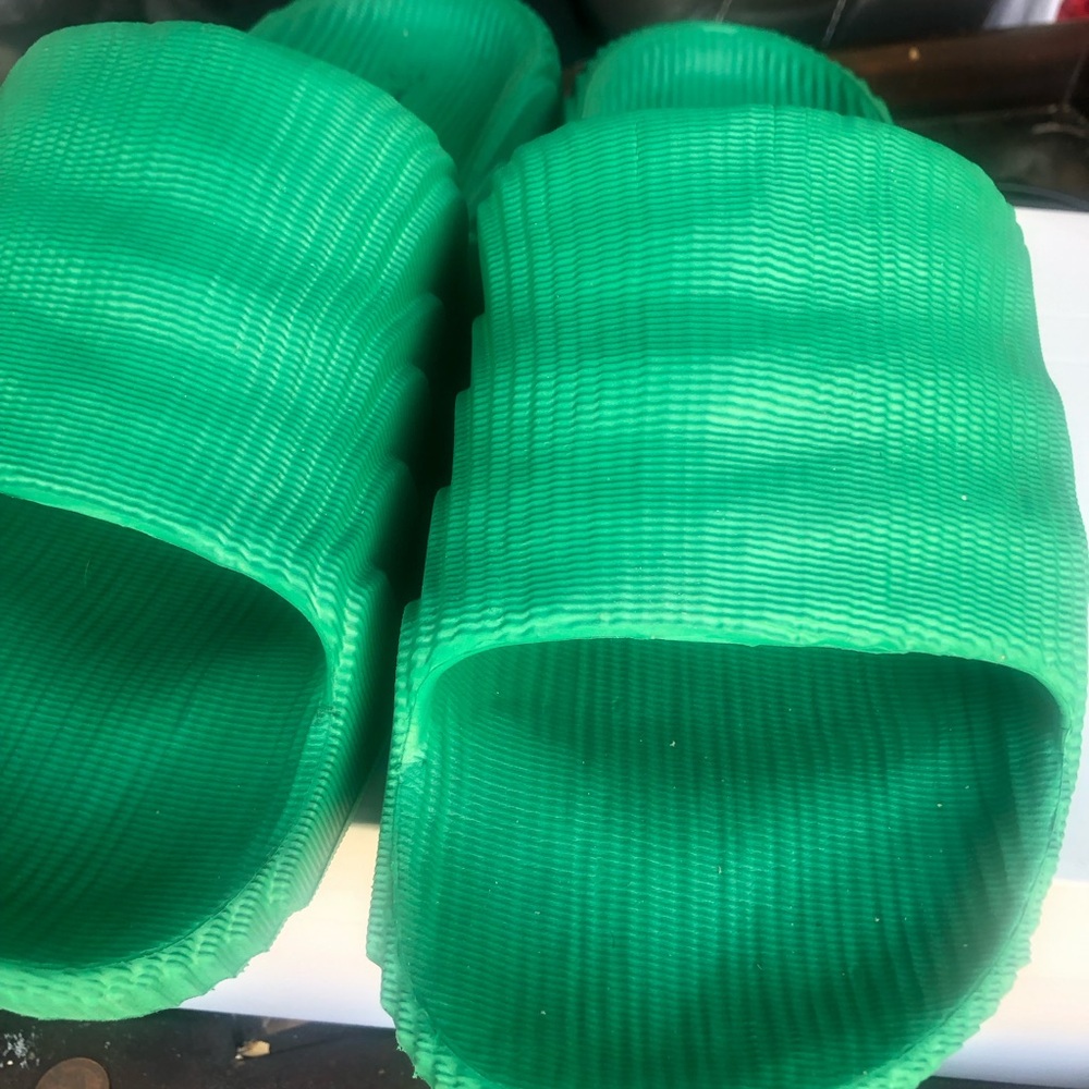 Vibrant Green Slide Sandals